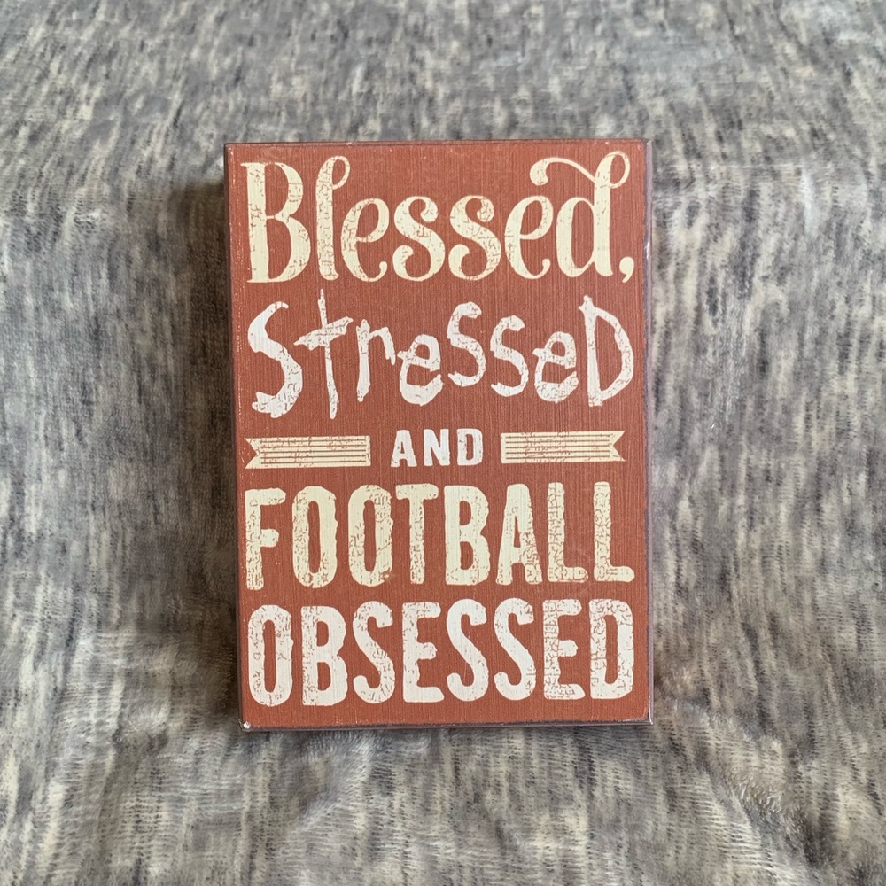 Football Quote Wood Box Sign Fall Blessed